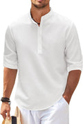 Pánské prodyšné texturované tričko Henley | Ka-mostore