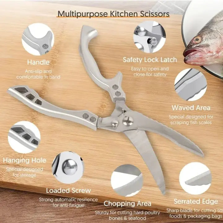 Super strong kitchen scissors – stainless steel & effortless cutting | Ka-mostore