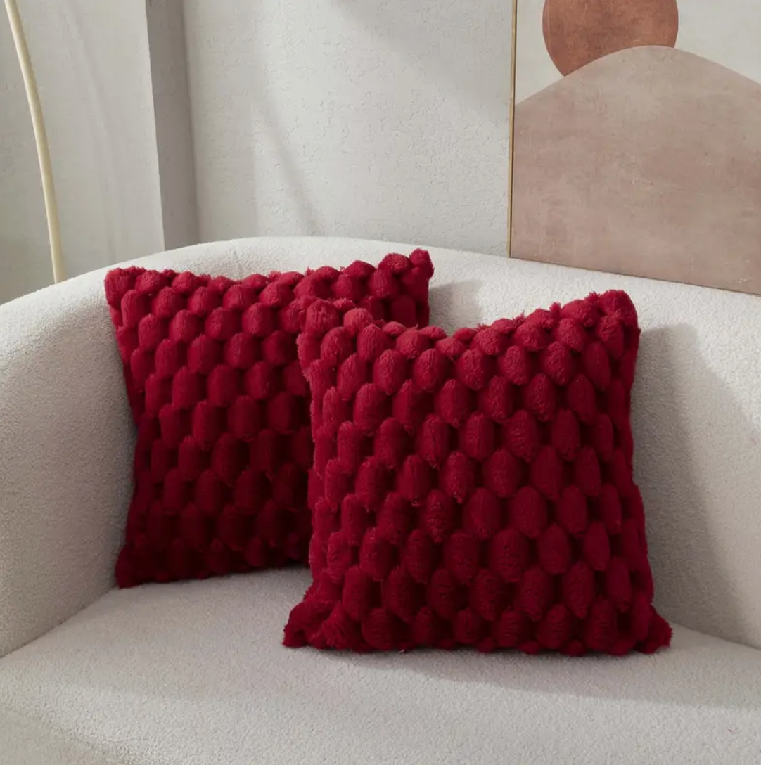 Textured Faux Fur Throw Pillow | Ka-mostore