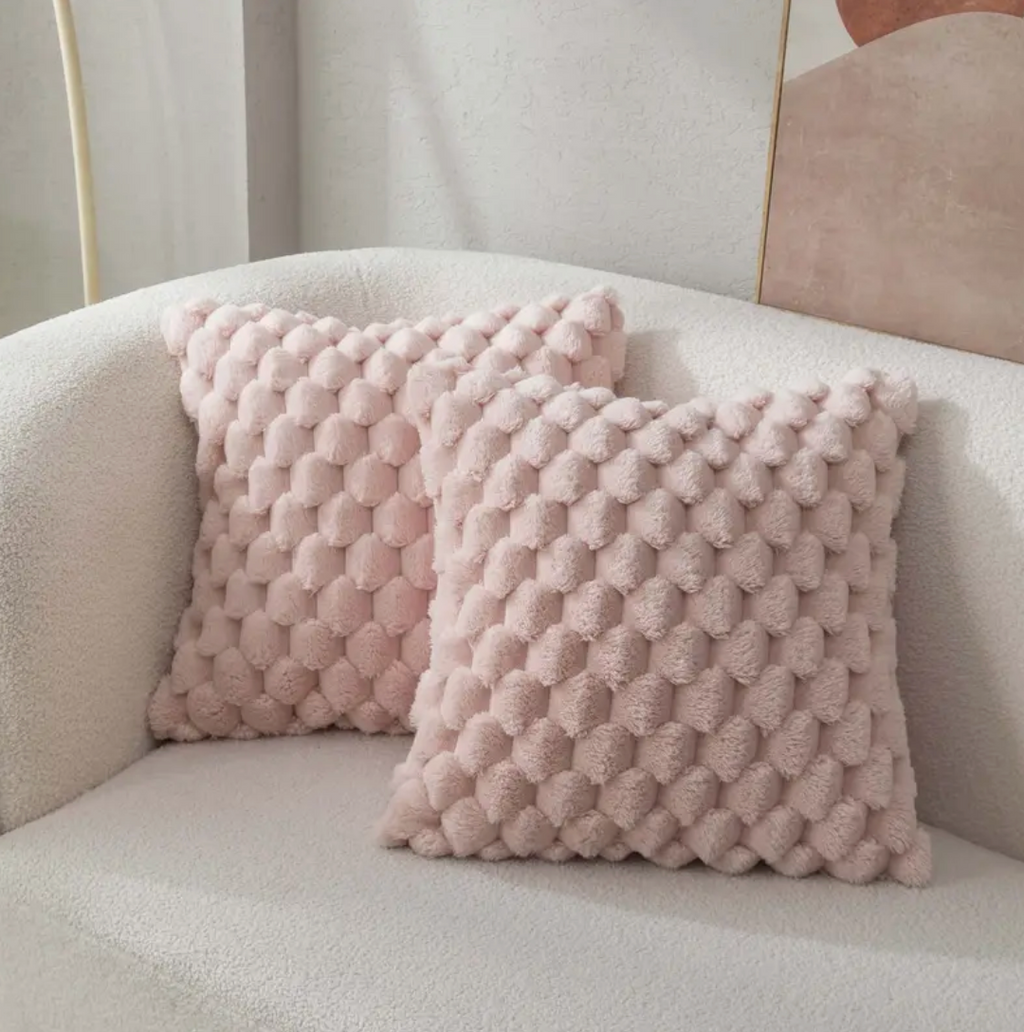 Textured Faux Fur Throw Pillow | Ka-mostore