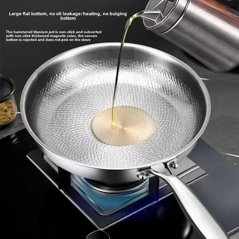 Hammered titanium frying pan, induction safe, naturally non-stick | Ka-mostore