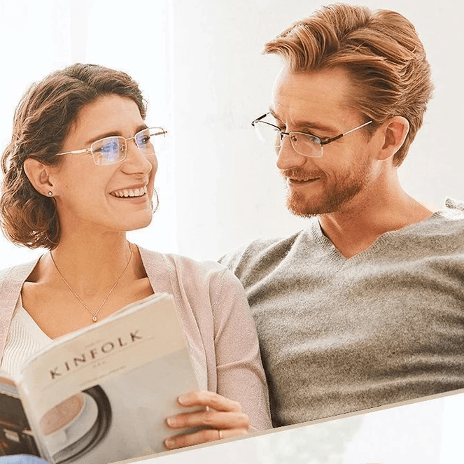 نظارات قراءة ثنائية الاستخدام تدريجية للمسافات والقرب من التيتانيوم | Ka-mostore