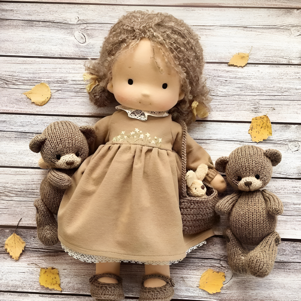 Toddler Waldorf Cloth Doll with Knitted Accents | Ka-mostore