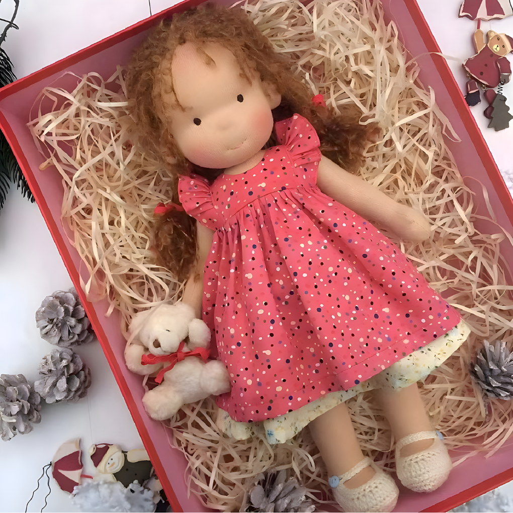 Toddler Waldorf Cloth Doll with Knitted Accents | Ka-mostore
