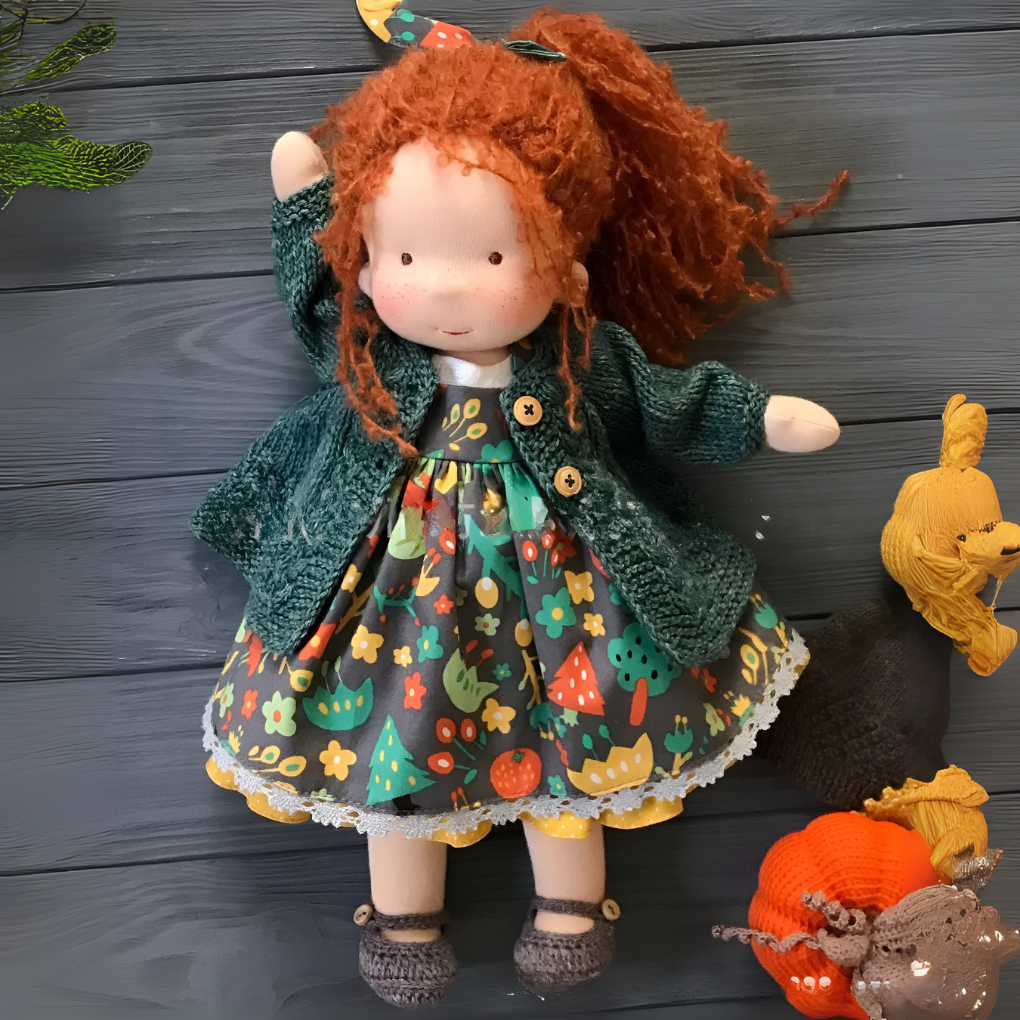 Toddler Waldorf Cloth Doll with Knitted Accents | Ka-mostore