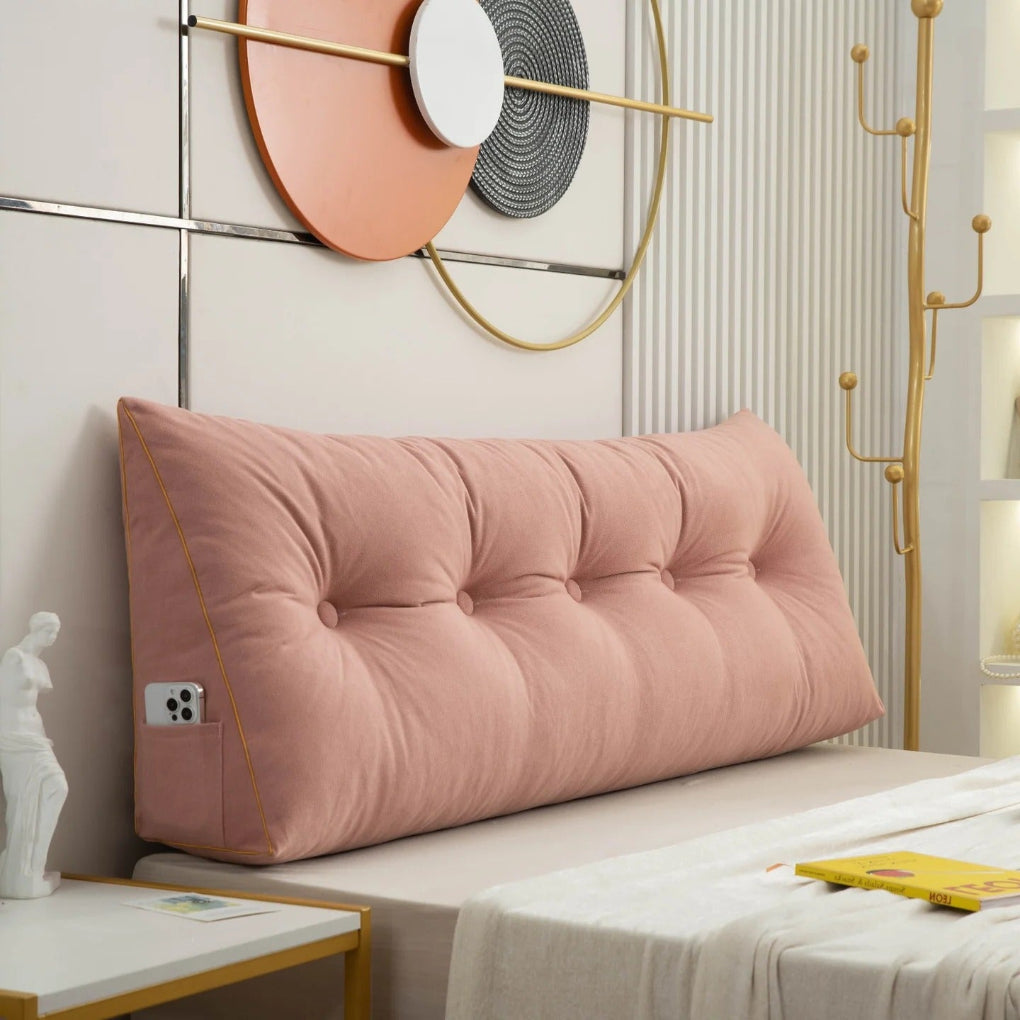 Tufted Bed Wedge Pillow for Reading and Lounging | Ka-mostore