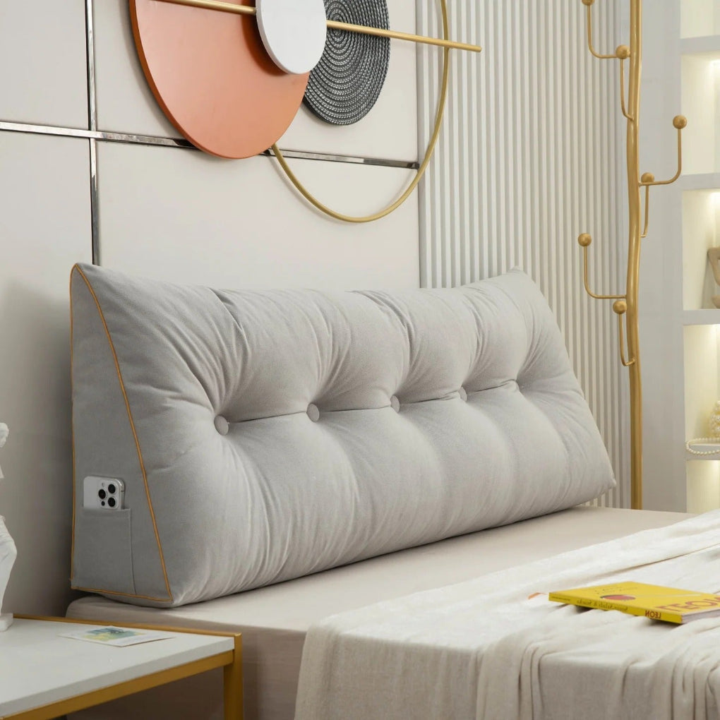 Tufted Bed Wedge Pillow for Reading and Lounging | Ka-mostore