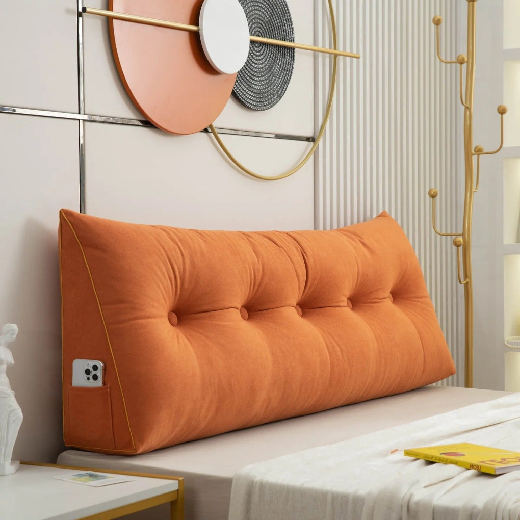 Tufted Bed Wedge Pillow for Reading and Lounging | Ka-mostore