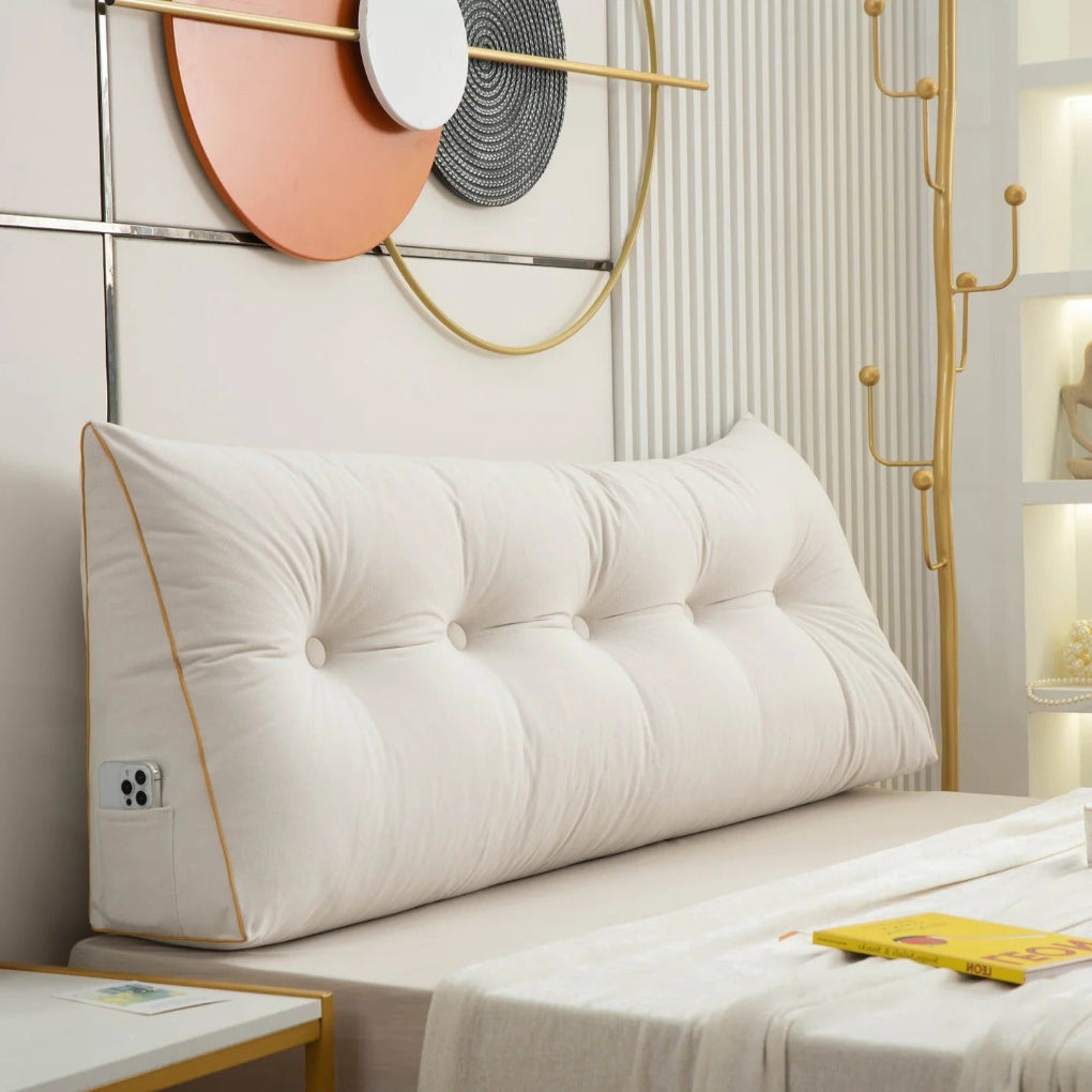 Tufted Bed Wedge Pillow for Reading and Lounging | Ka-mostore