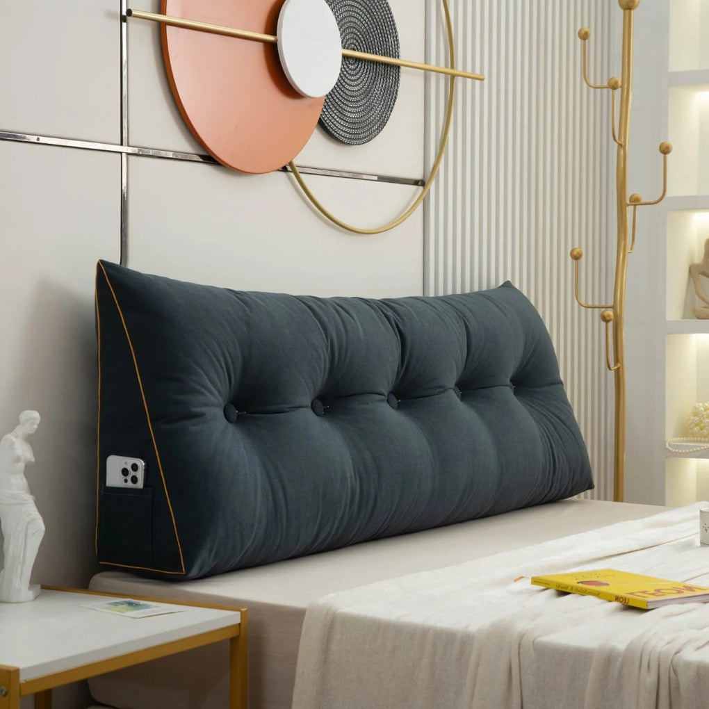 Tufted Bed Wedge Pillow for Reading and Lounging | Ka-mostore