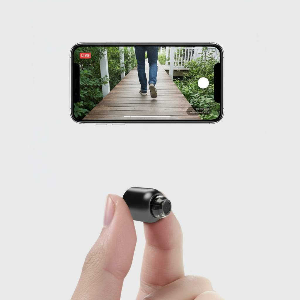 Ultra-Small WiFi IP Camera | 1080p Full HD | 120° Wide Angle Lens | Infrared Night Vision & Motion Sensor | 2-Way Audio | Worldwide Remote Access | Ka-mostore