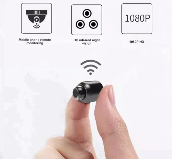 Ultra-Small WiFi IP Camera | 1080p Full HD | 120° Wide Angle Lens | Infrared Night Vision & Motion Sensor | 2-Way Audio | Worldwide Remote Access | Ka-mostore
