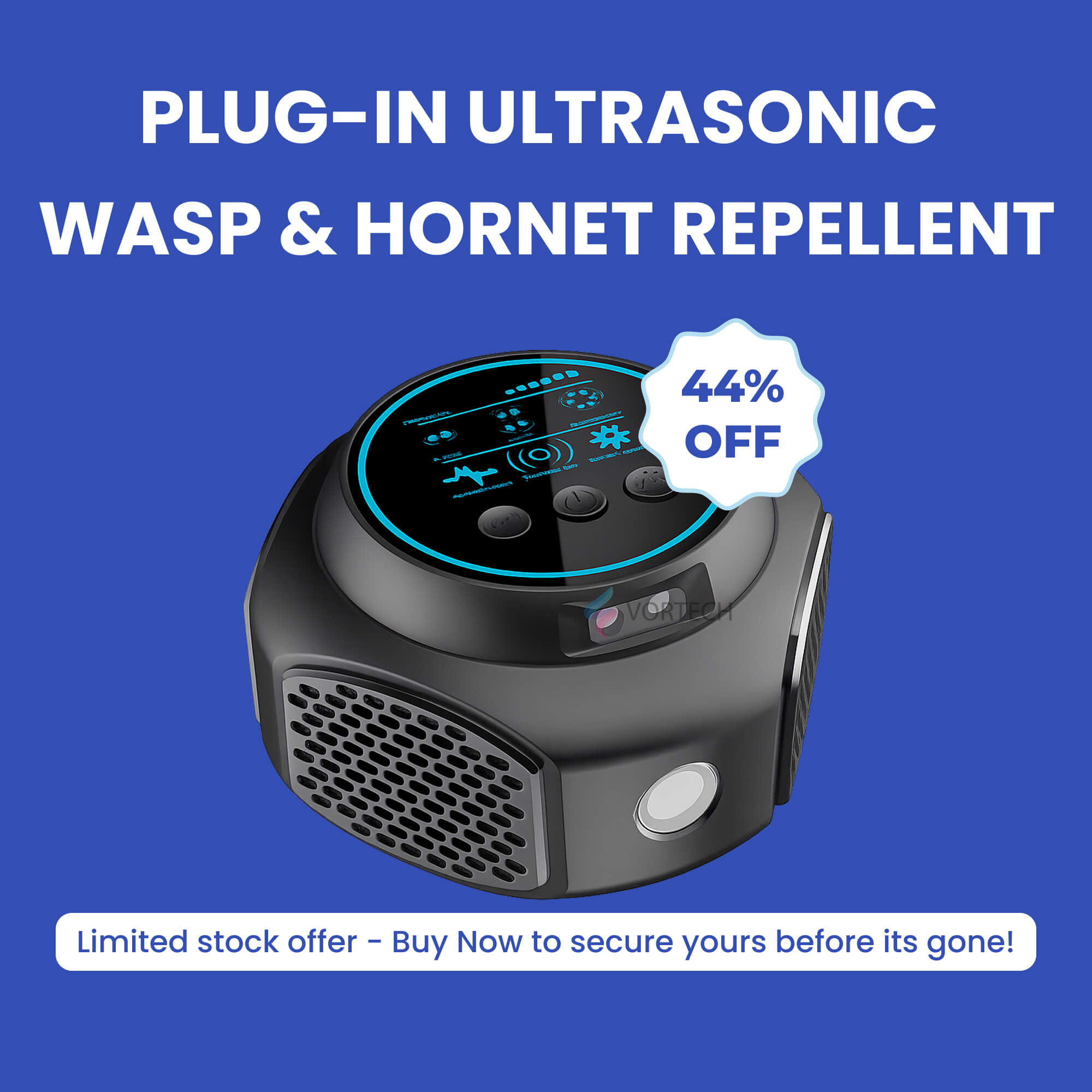 Ultrasonic Wasp & Hornet Repellent Plug-In | Chemical-Free. Silent Protection for Home. Pool & Patio (Covers 3200 sq. ft.) | Ka-mostore