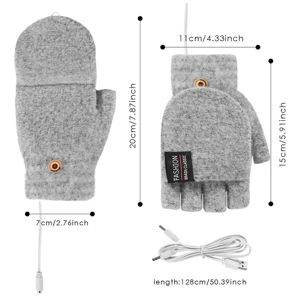 Vyhřívané rukavice s teplými vlnami a dobíjením přes USB | Ka-mostore