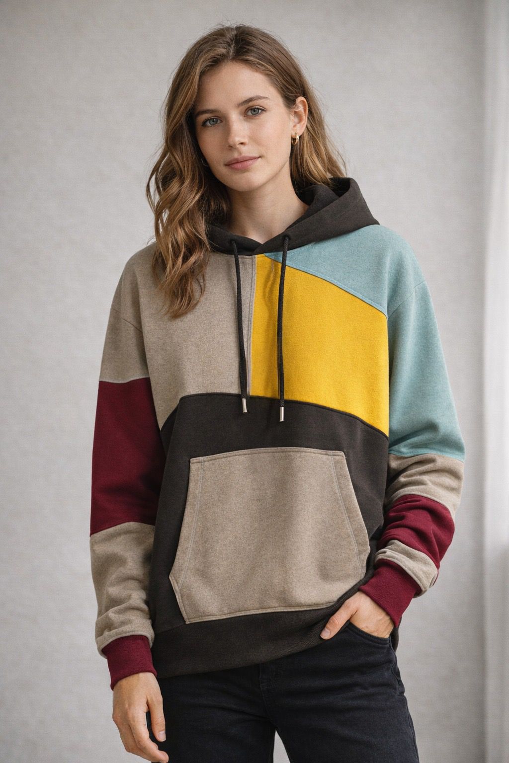 Relaxed Colorblock Hoodie | Ka-mostore
