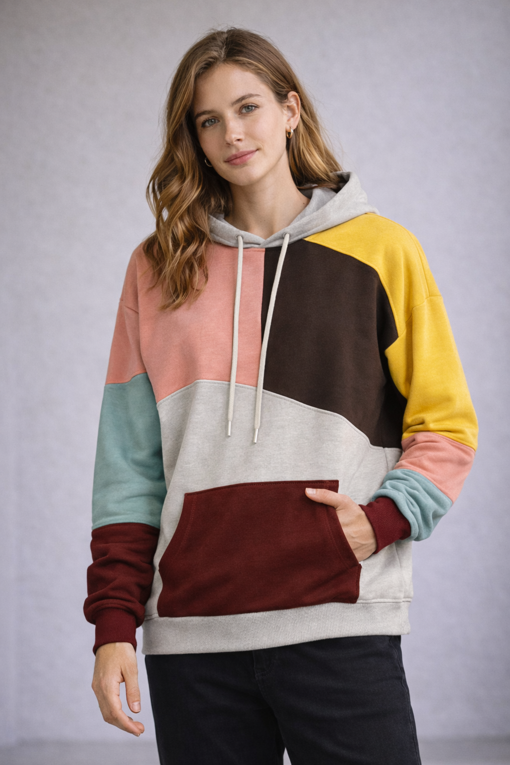 Relaxed Colorblock Hoodie | Ka-mostore