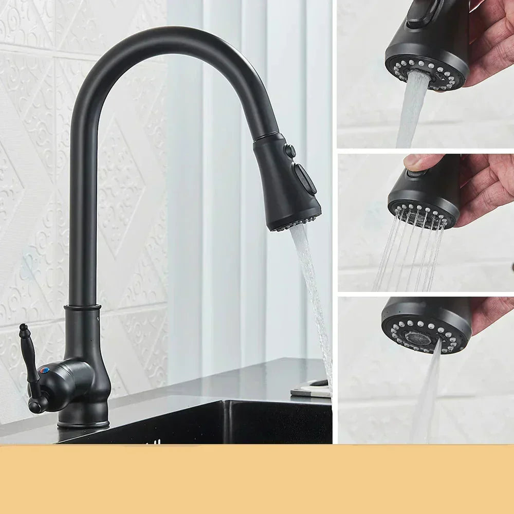 VintageTap Antique Brass Kitchen Tap – Retro Style Mixer Faucet with Swivel Spout | Ka-mostore