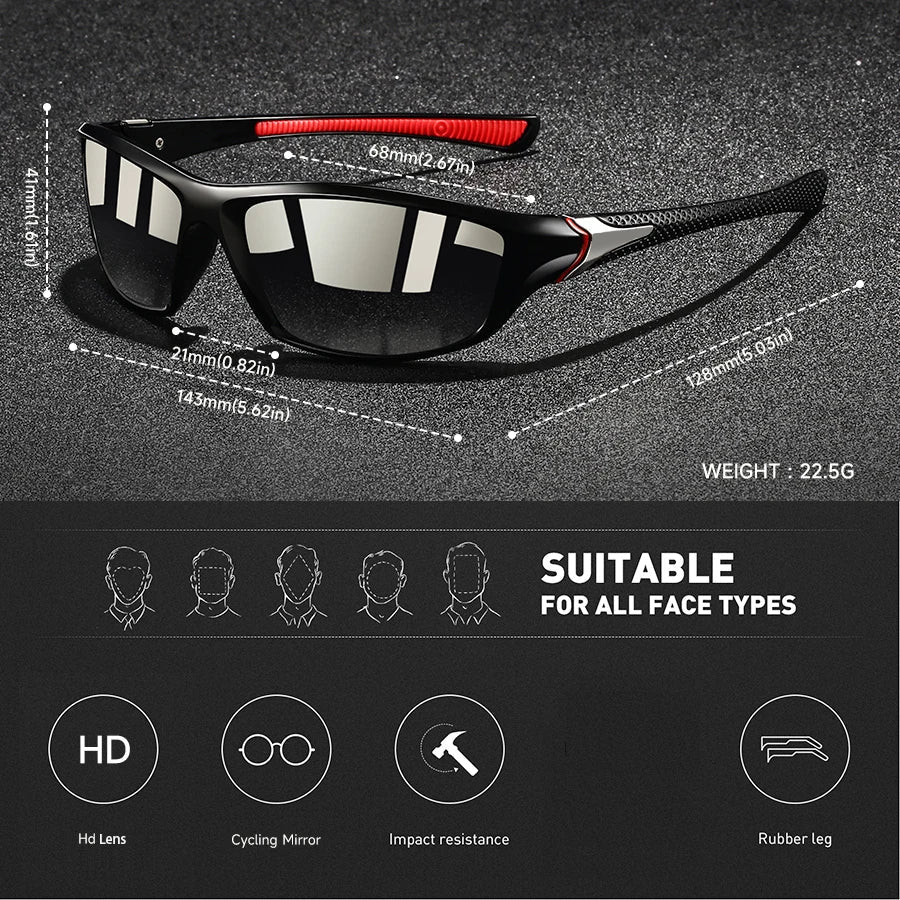 VISIONEDGE – polarizační sluneční brýle s ochranou UV400 a gumovými úchyty | Ka-mostore