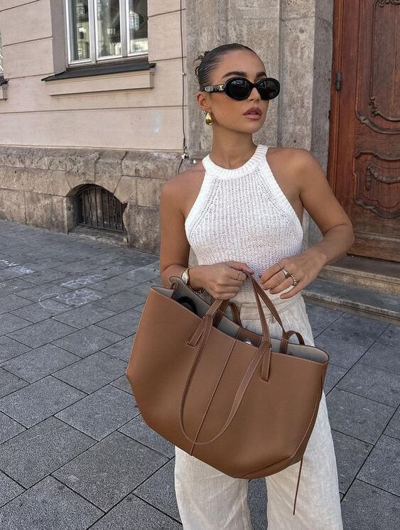 Voss – Vintage leather shoulder bag for women | Spacious, elegant and timeless design | Ka-mostore