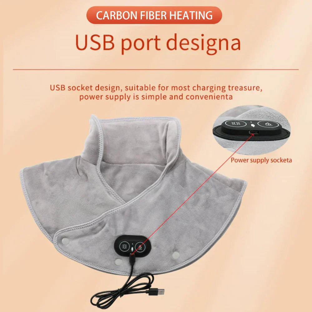 Warm Neck and Shoulder Massager USB Heating Pad with Vibration | Ka-mostore