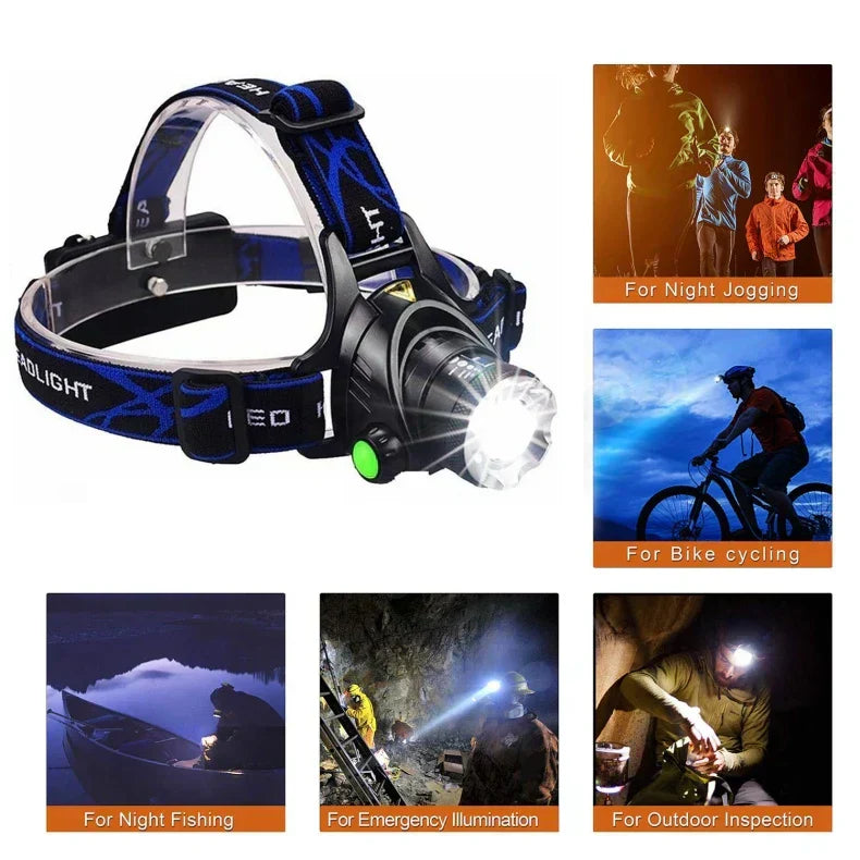 Verstelbare LED-hoofdlamp met lichtbundel voor buitengebruik | Ka-mostore