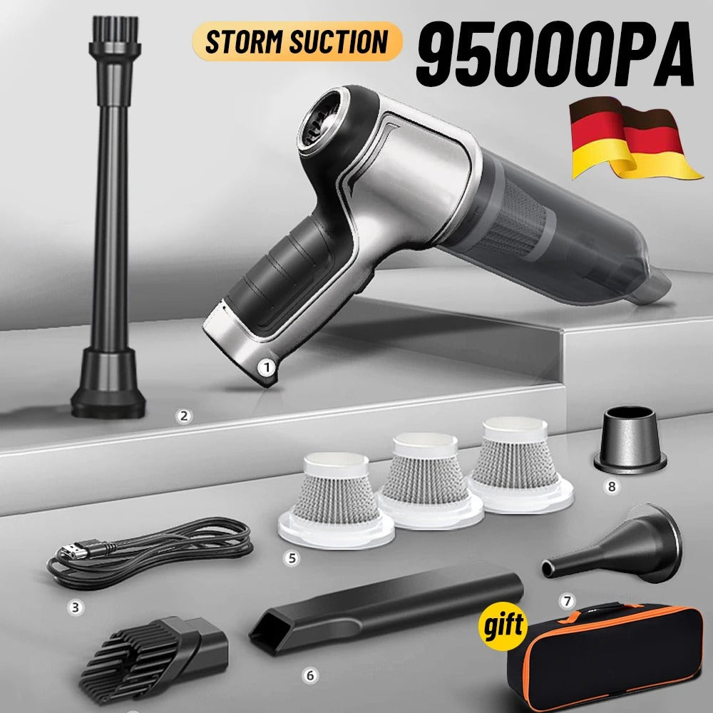 Wireless Car Vacuum Cleaner with 95000PA Suction Power – Lightweight & Silent | Ka-mostore