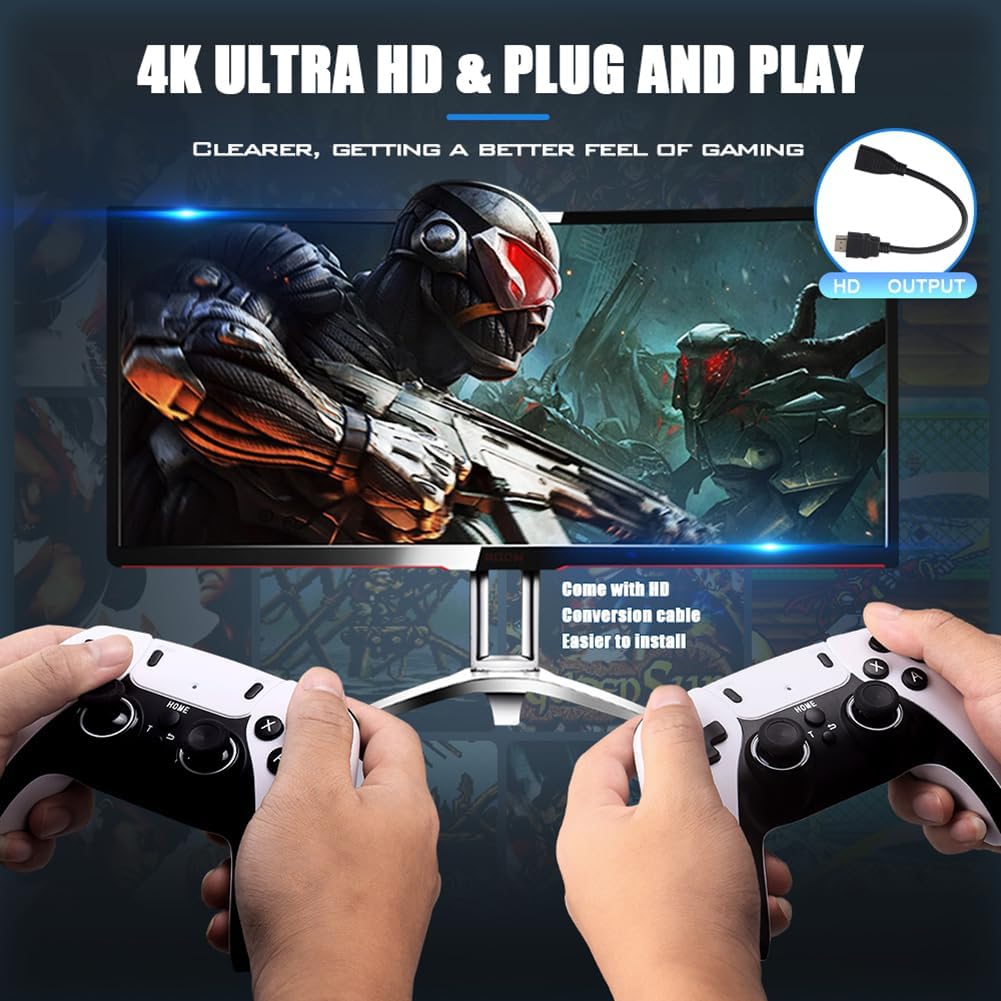Wireless Retro Game Console: 40,000+ Games and 4K HDMI Connection, 2.4G Controller | Ka-mostore