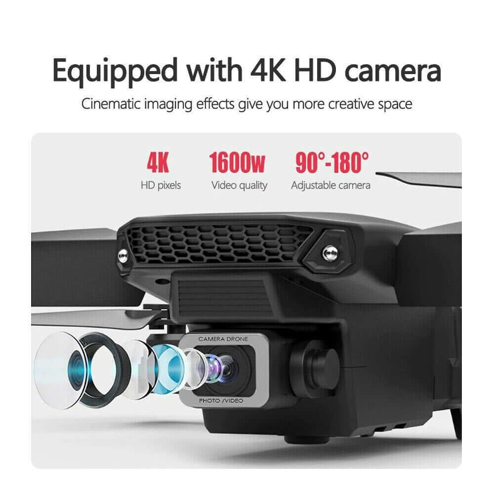 Black 4K HD Foldable Quadcopter Drone with WiFi FPV Camera | Ka-mostore