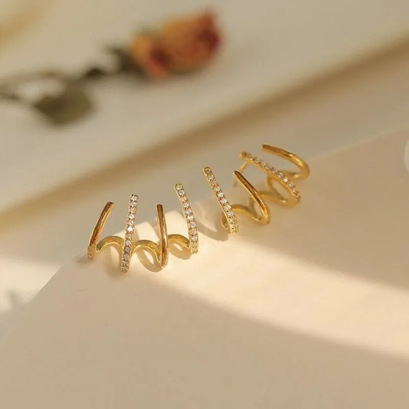 Aretes retorcidos para mujer | Joyería llamativa y ligera | Acabado hipoalergénico | Ka-mostore