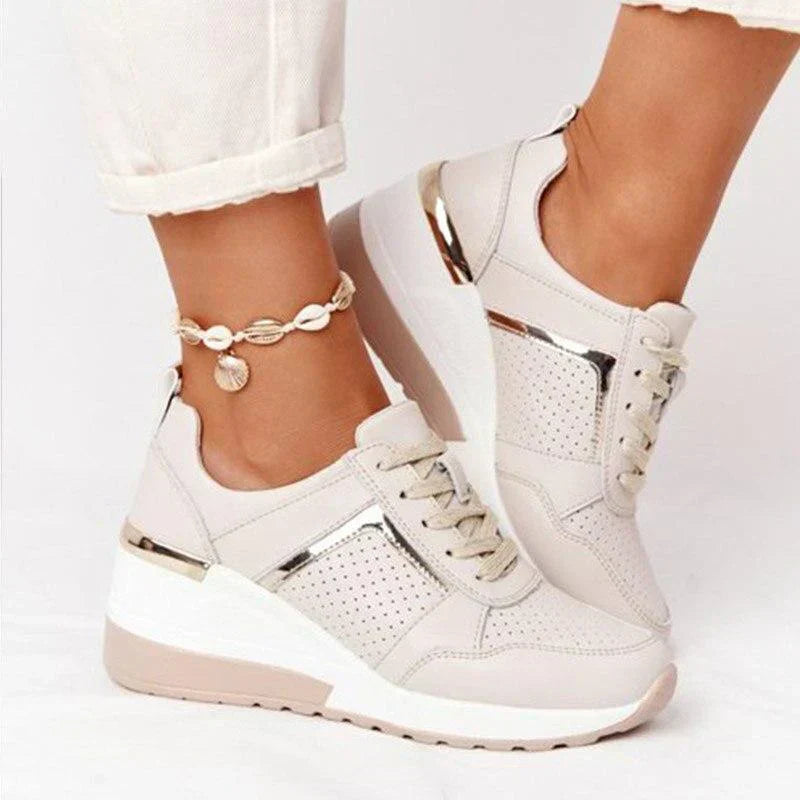 Snygga platåsneakers med kilklack för komfort hela dagen | Ka-mostore