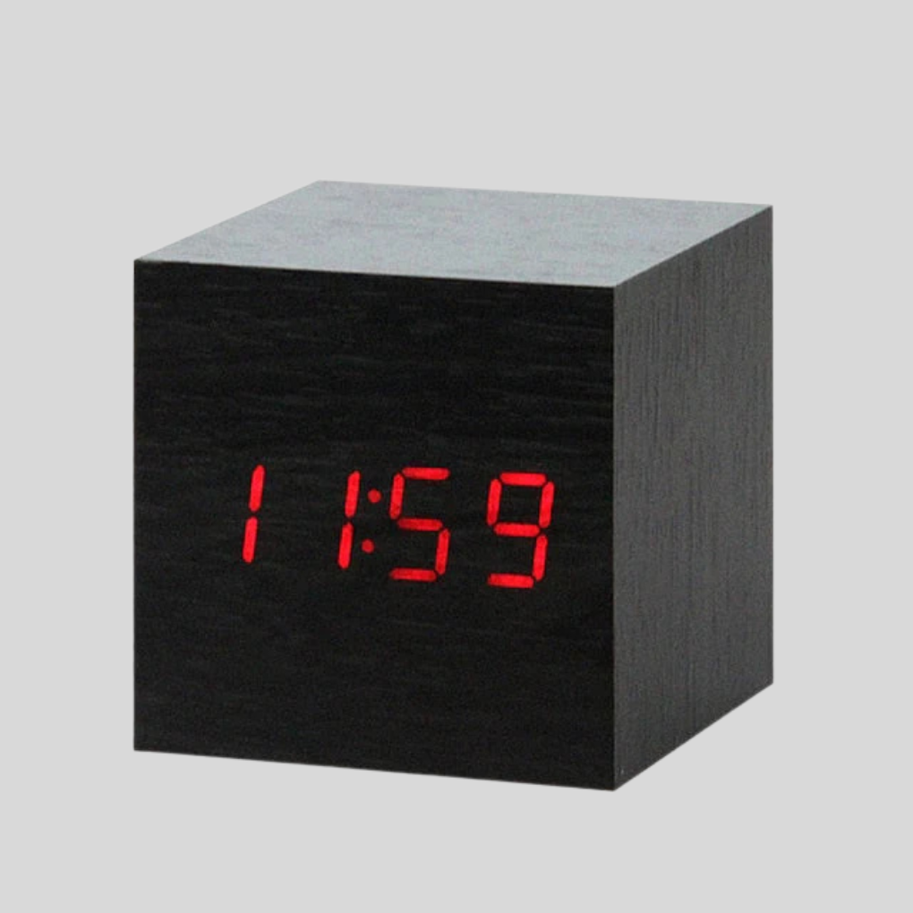 Wooden Digital Alarm Clock with LED Time Display | Ka-mostore