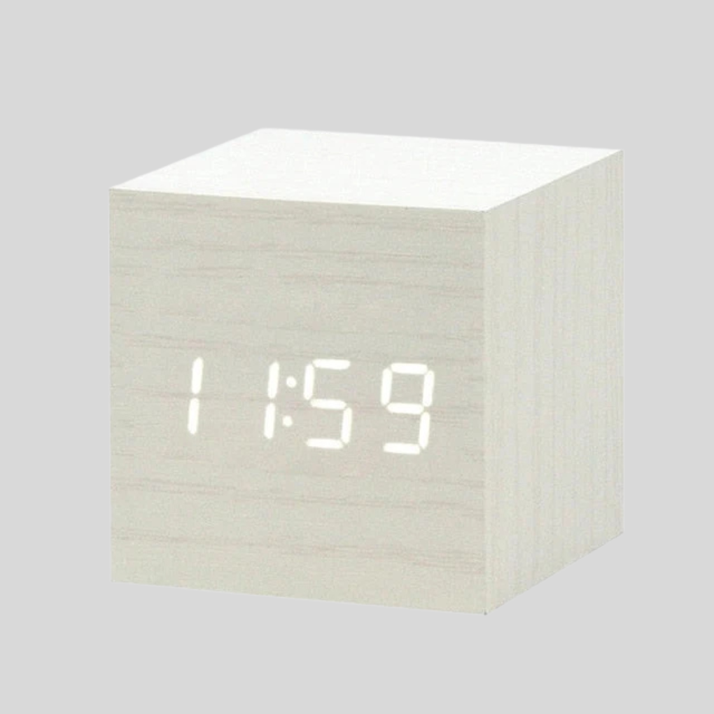 Wooden Digital Alarm Clock with LED Time Display | Ka-mostore