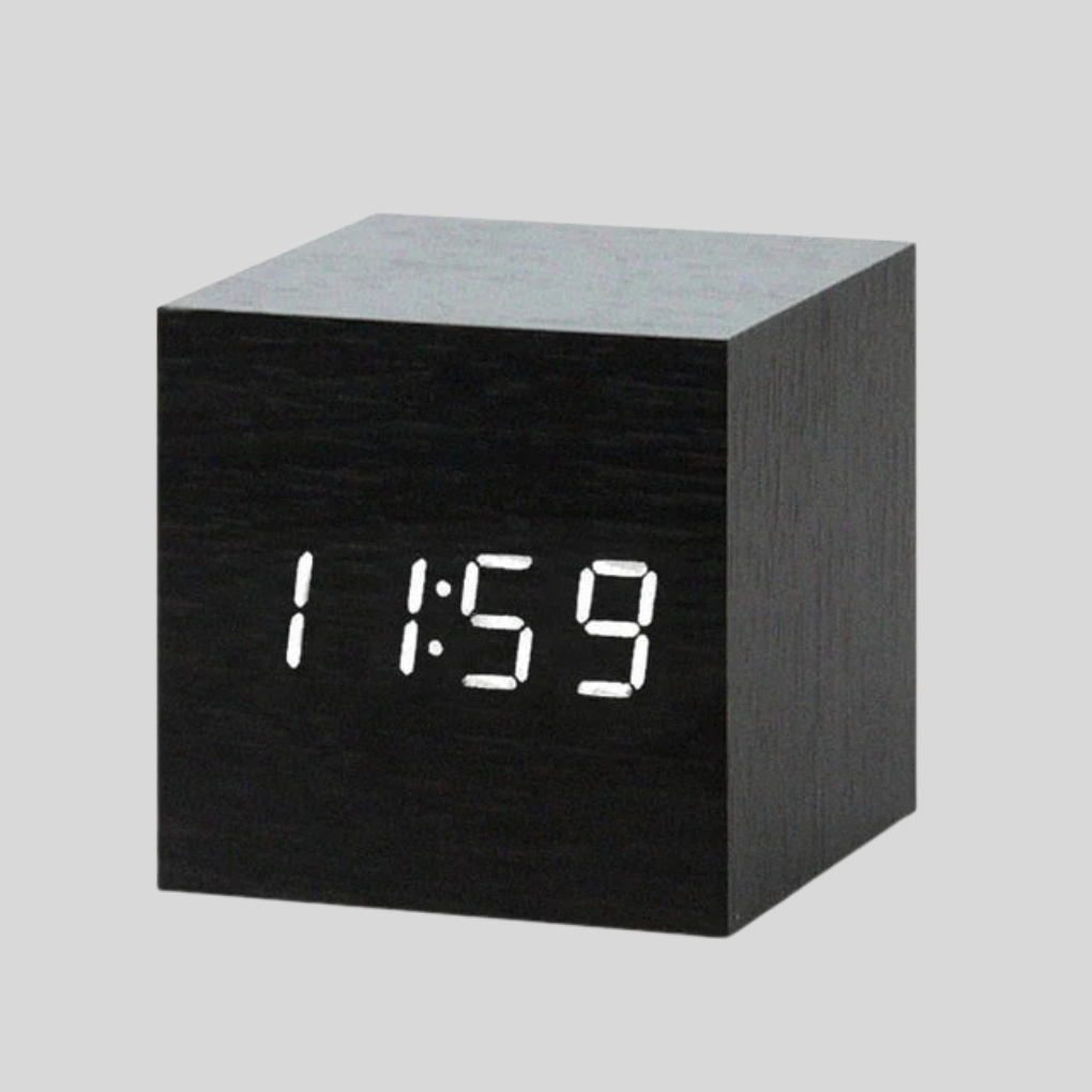 Wooden Digital Alarm Clock with LED Time Display | Ka-mostore