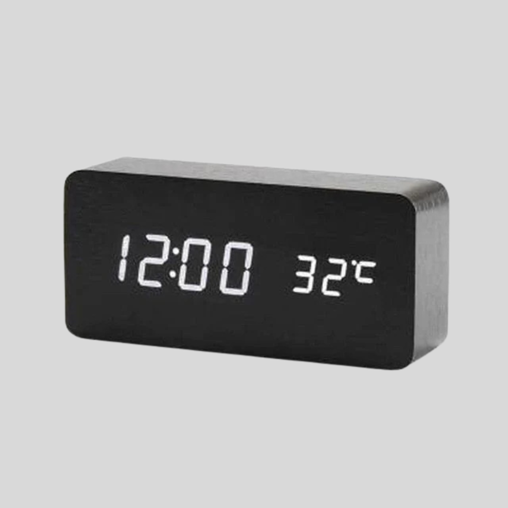 Wooden Digital Alarm Clock with LED Time Display | Ka-mostore