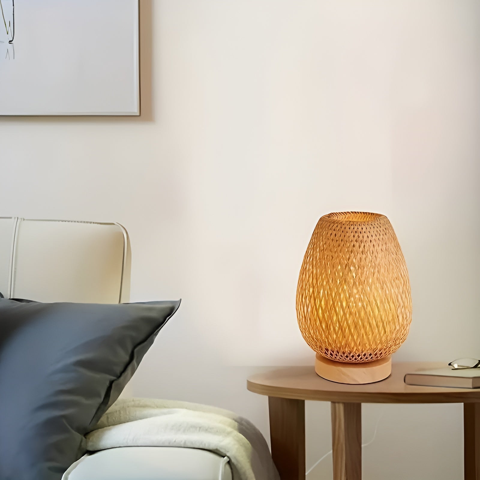 Woven Table Lamp with USB Power | Ka-mostore