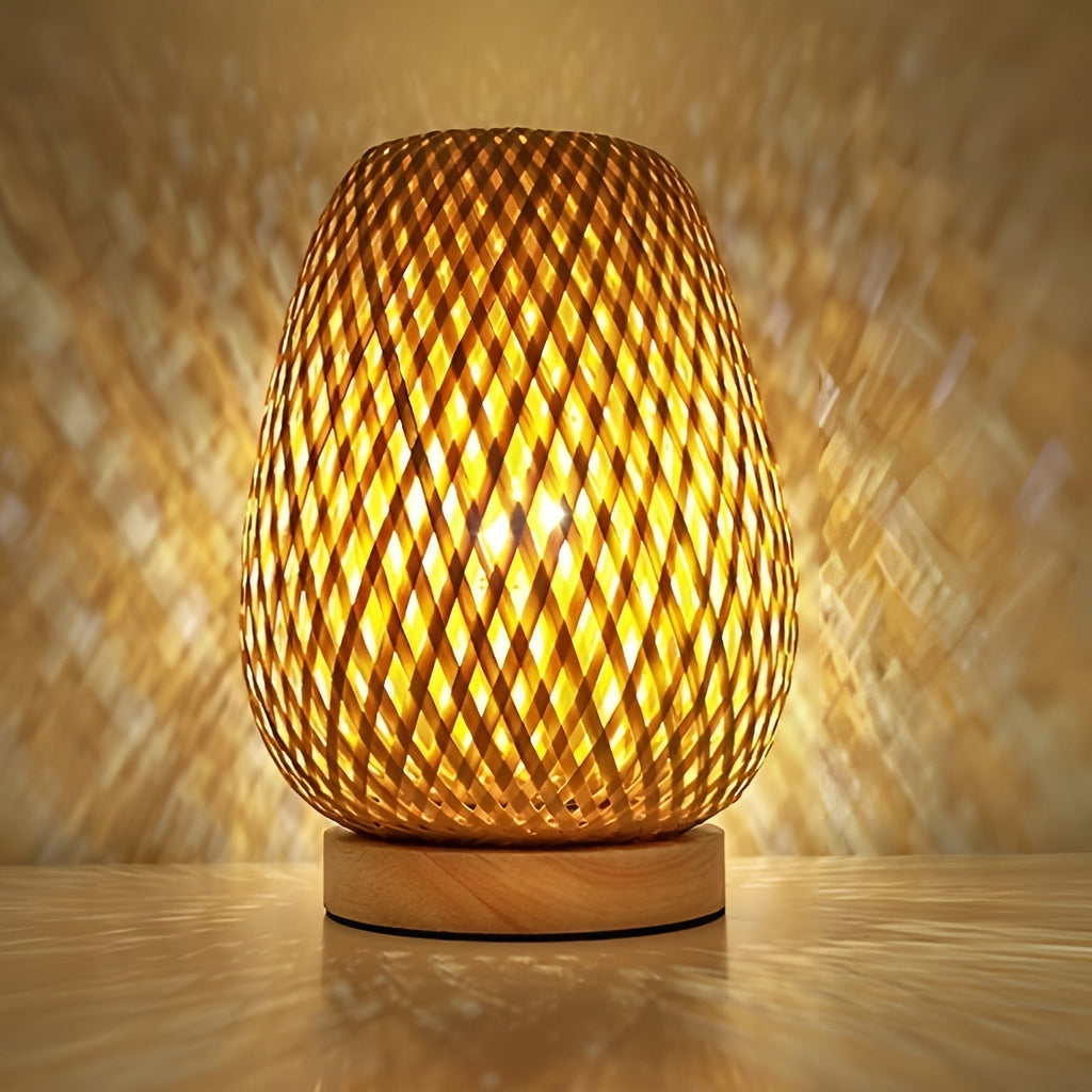 Woven Table Lamp with USB Power | Ka-mostore