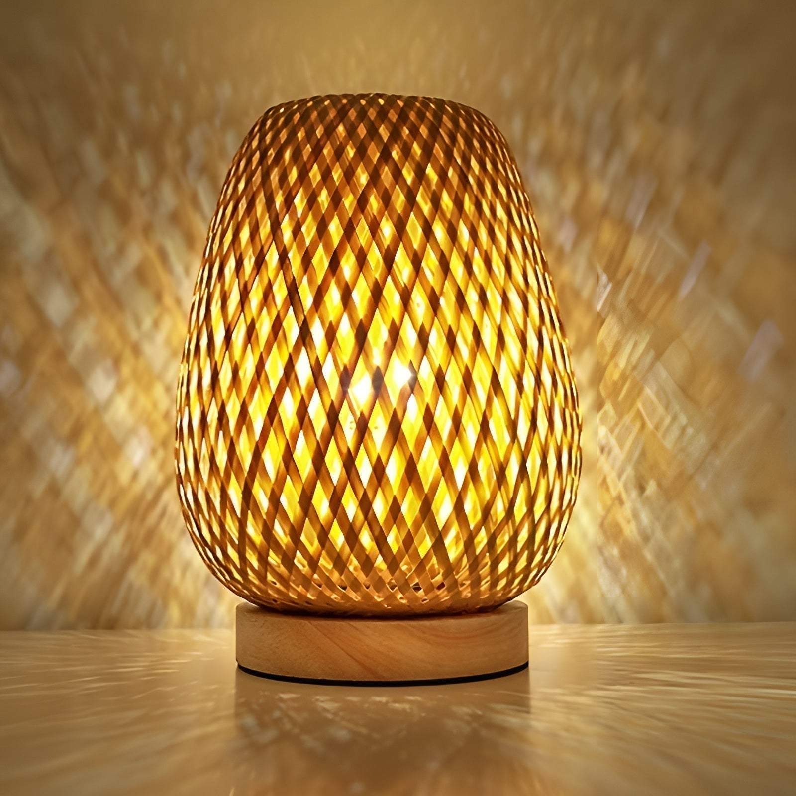 Woven Table Lamp with USB Power | Ka-mostore