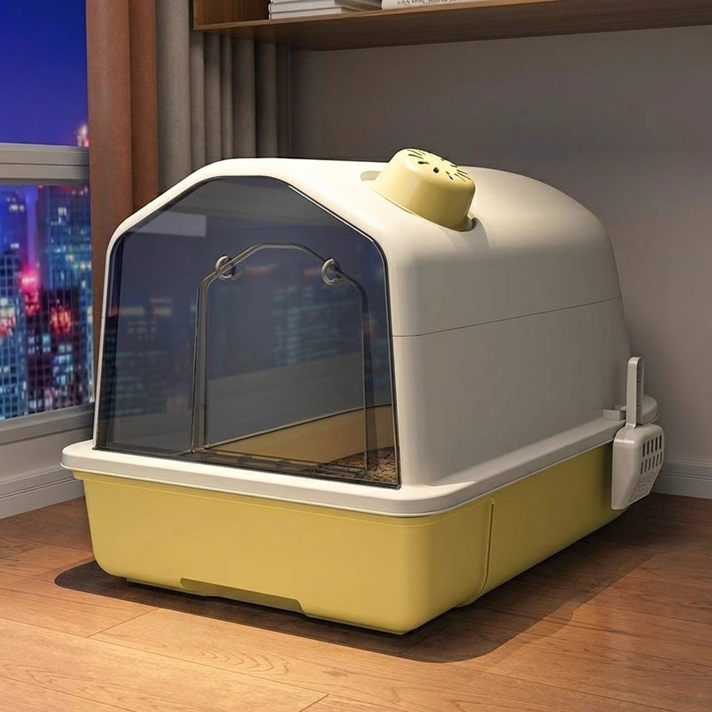 XL Odour-Controlling Hooded Cat Litter Box with Anti-Splash | Ka-mostore