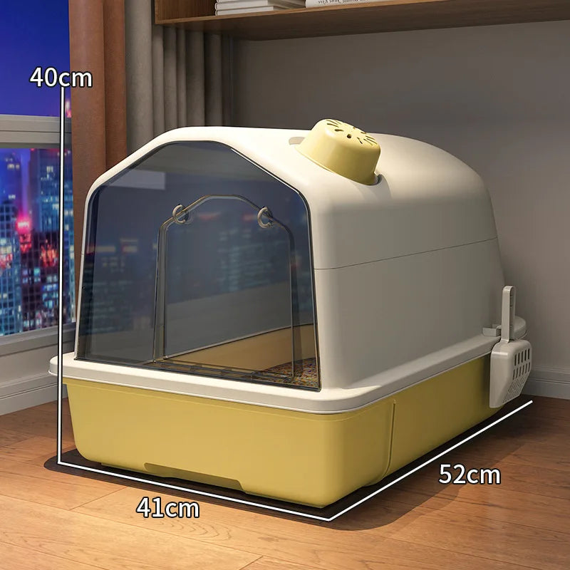 XL Odour-Controlling Hooded Cat Litter Box with Anti-Splash | Ka-mostore