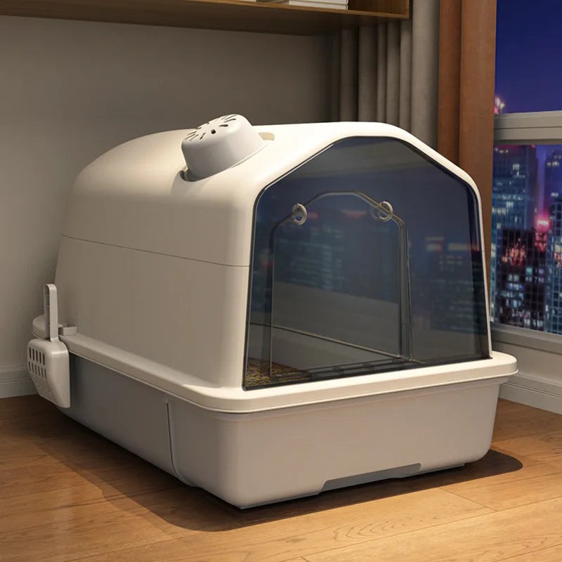 XL Odour-Controlling Hooded Cat Litter Box with Anti-Splash | Ka-mostore