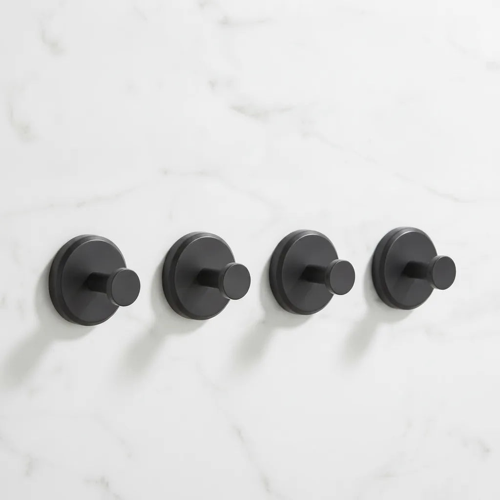 4-Pack No-Drill Wall Hooks — Strong Suction Cup Adhesion, Assorted Colors