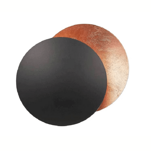 Lampada da parete per eclissi solare rotante in metallo dorato con LED