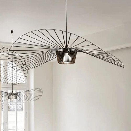 The Vexaera Chandelier That Uses Iron Fabric Elements With Art Deco Lighting Design