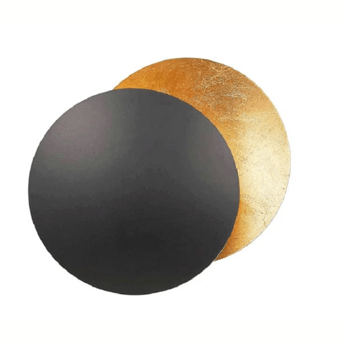 Lampada da parete per eclissi solare rotante in metallo dorato con LED