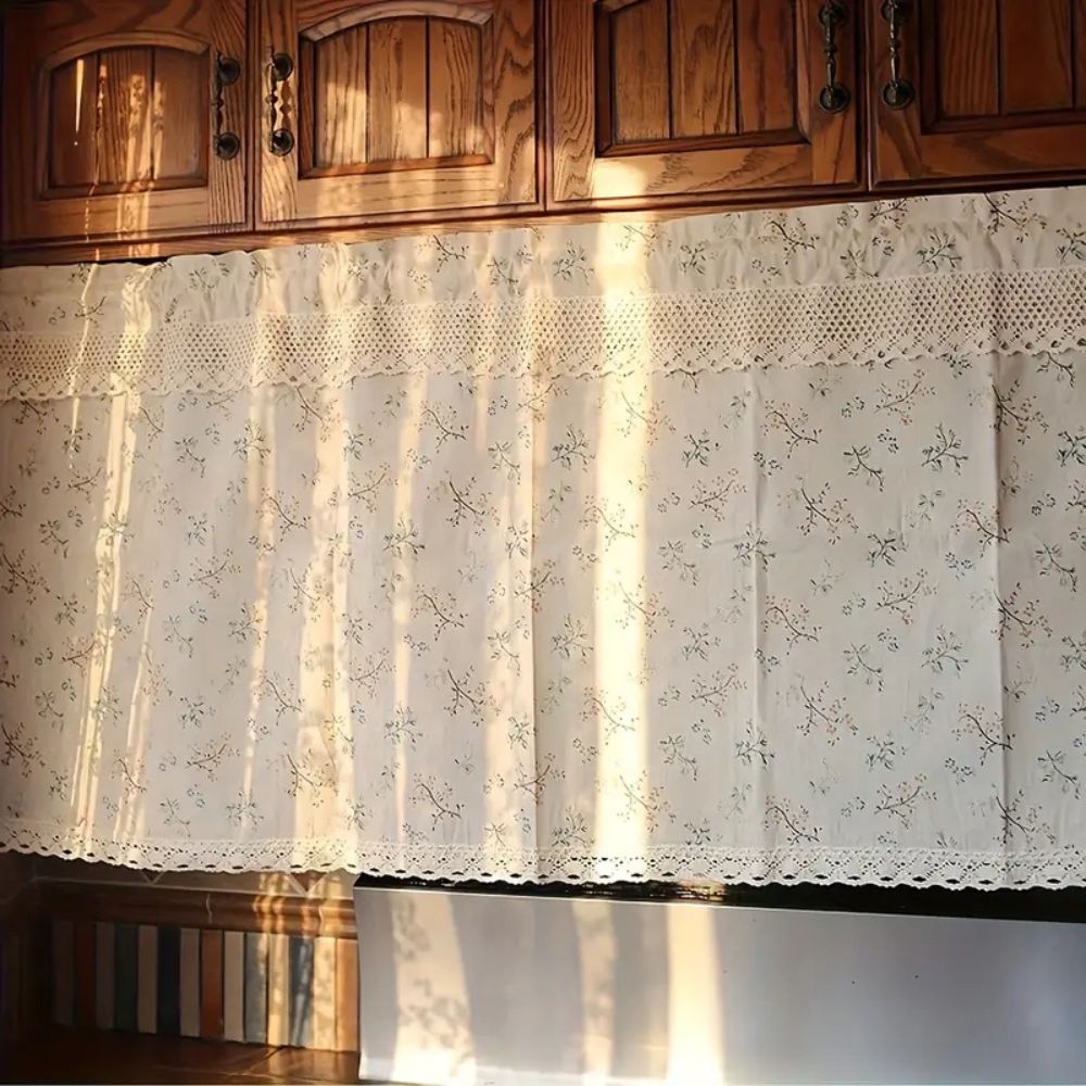 Nordic Bloom Kitchen Cabinet Curtain | Ka-mostore