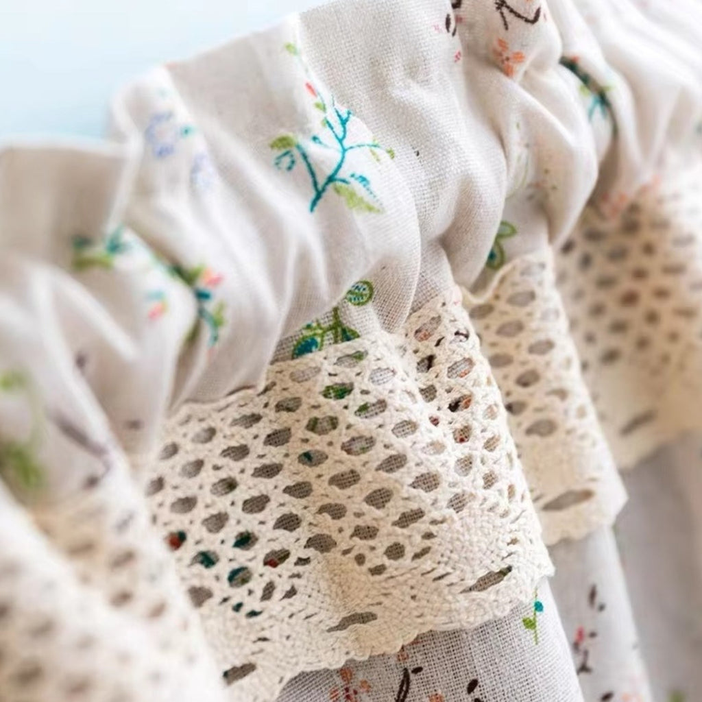 Nordic Bloom Kitchen Cabinet Curtain | Ka-mostore