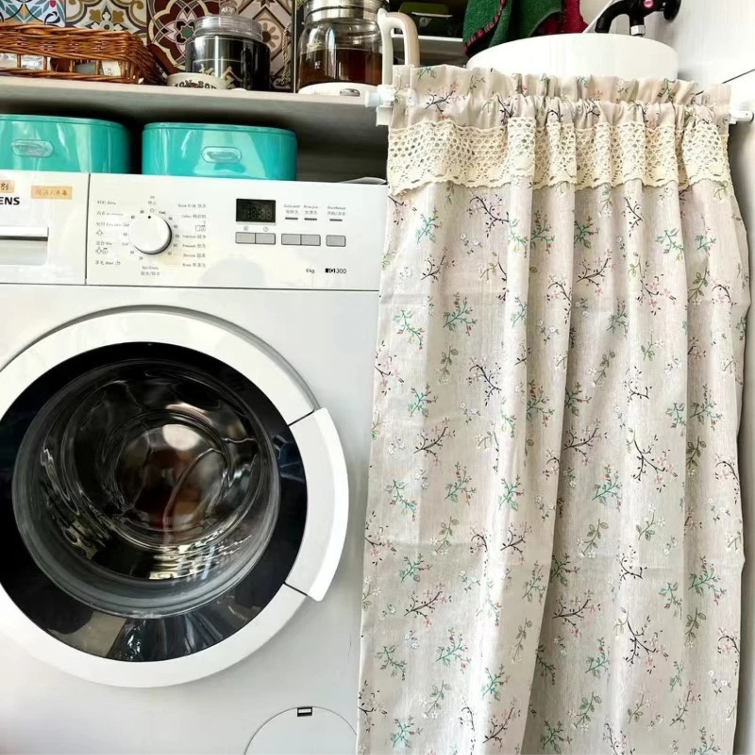 Nordic Bloom Kitchen Cabinet Curtain | Ka-mostore