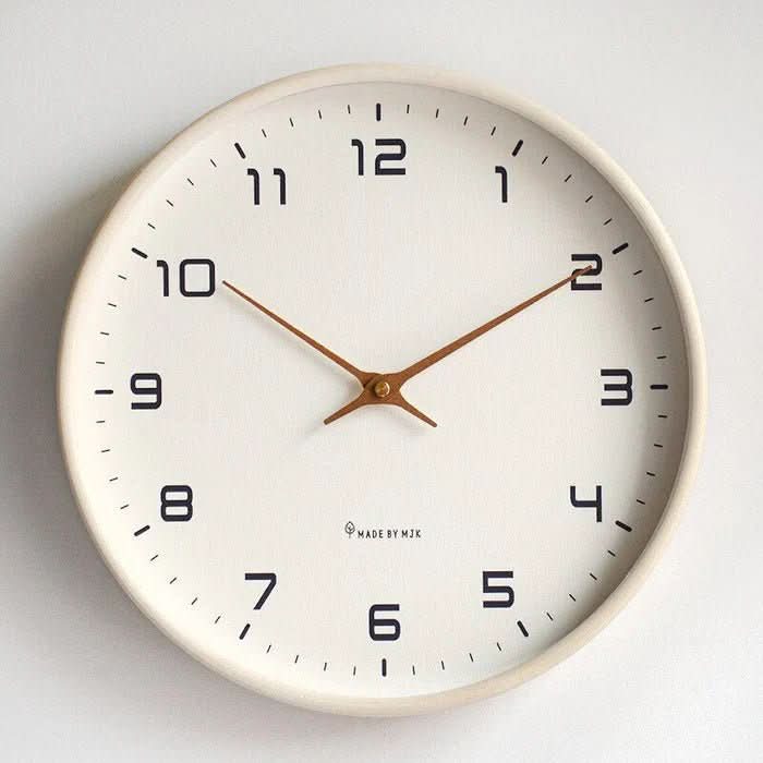 NordicTimber Modern Wood Wall Clock - Brown & Cream | Ka-mostore