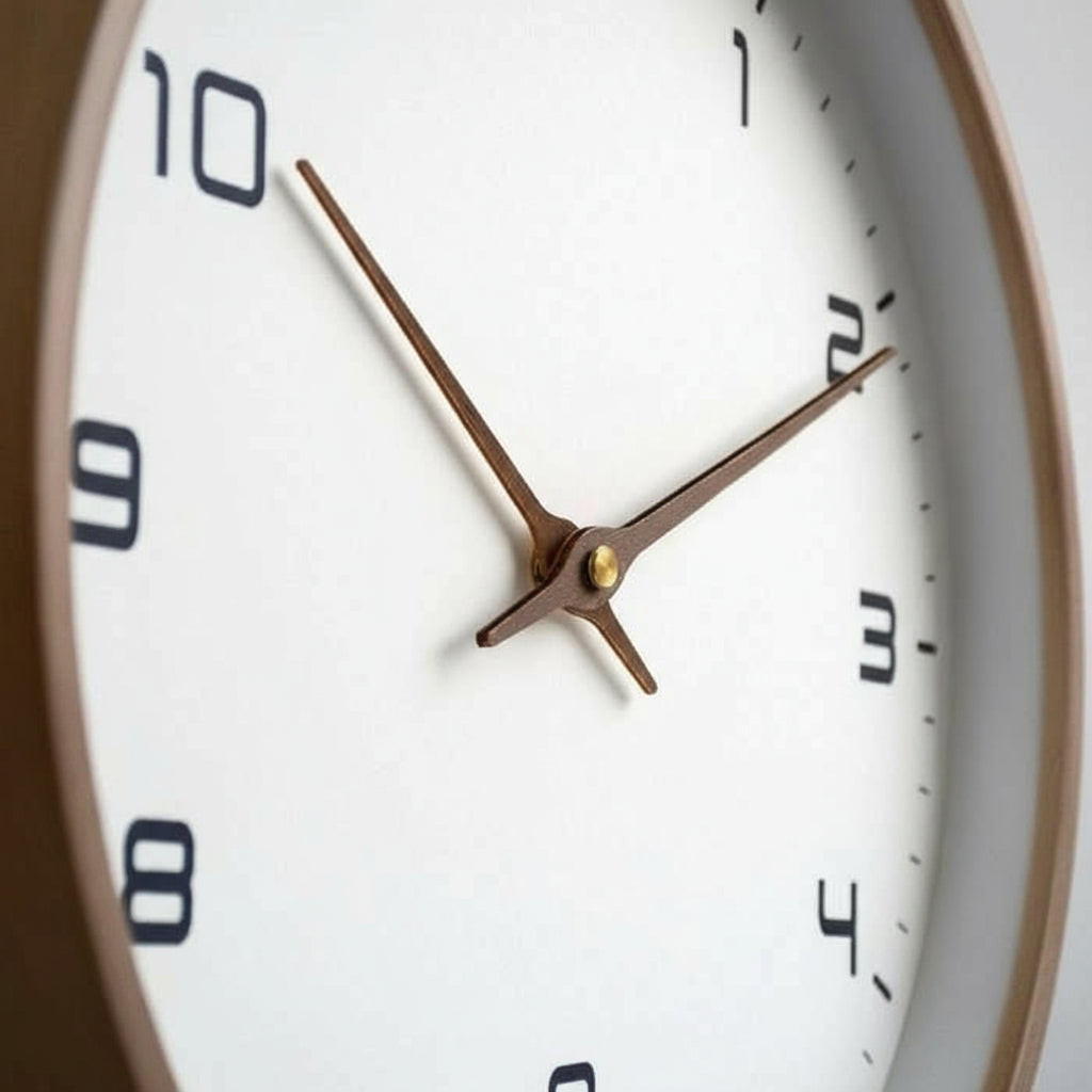 NordicTimber Modern Wood Wall Clock - Brown & Cream | Ka-mostore
