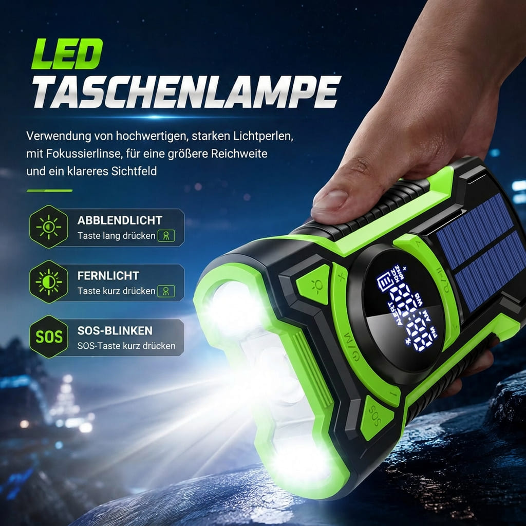Crisis Radio radio awaryjne — tuner AM/FM, korbka i ładowanie solarne, lampa LED, powerbank do telefonu